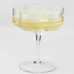 GigiandTom Ribbed Flower Champagne Glass* Wine Glasses