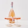 GigiandTom Ribbed Flower Champagne Glass Set Of 2* Wine Glasses