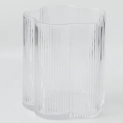 GigiandTom Ribbed Flower Glass Tumbler* Drinkware