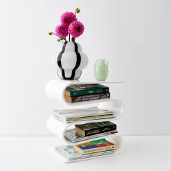 GigiandTom Ribboned Coloured Glass Vase White/Black* Vases