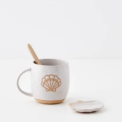 GigiandTom Seashell Ceramic Mug & Spoon Set* Mugs & Teacups