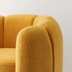 GigiandTom Shell Fabric Accent Chair Mustard* Furniture