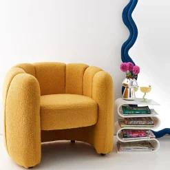 GigiandTom Shell Fabric Accent Chair Mustard* Furniture