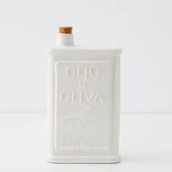 GigiandTom Sicilian Ceramic Olive Oil Bottle Ivory* Kitchen Accessories