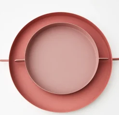 GigiandTom Stackable Metal Serving Tray Set Of 2 Dusty Pink* Serveware