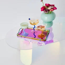 GigiandTom Swirl Stem Cocktail Glass Pink/Amber* Cocktail Glasses