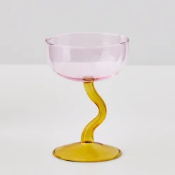 GigiandTom Swirl Stem Cocktail Glass Pink/Amber* Cocktail Glasses