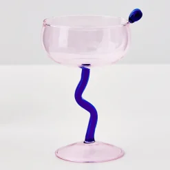 GigiandTom Swirl Stem Cocktail Glass Pink/Blue* Cocktail Glasses