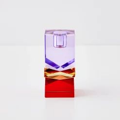 GigiandTom Technicolour Crystal Taper Candle Holder Purple Red* Candle Holders